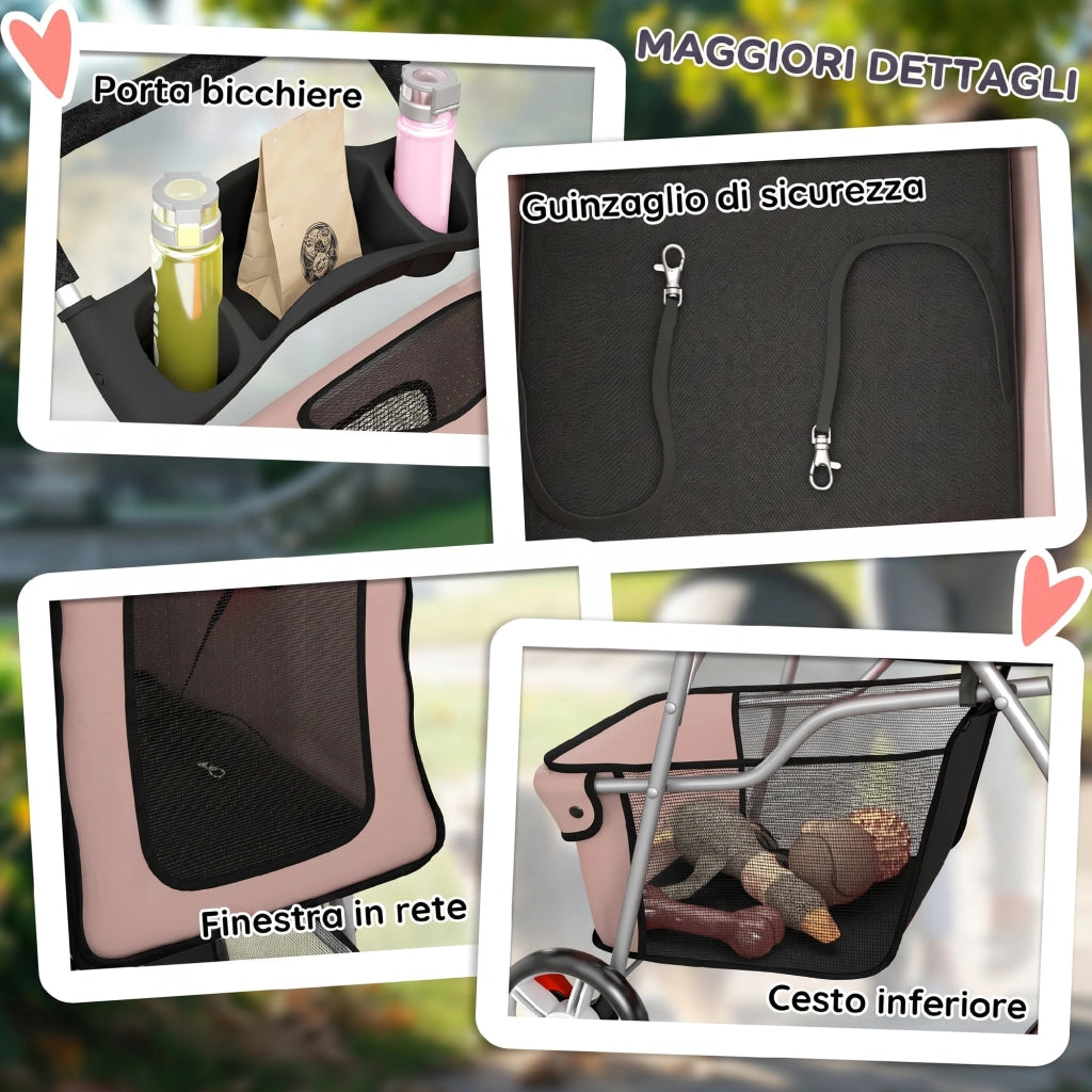 Cuscino Lavabile per Passeggino Cani ¨C Minimal ¨C Grigio
