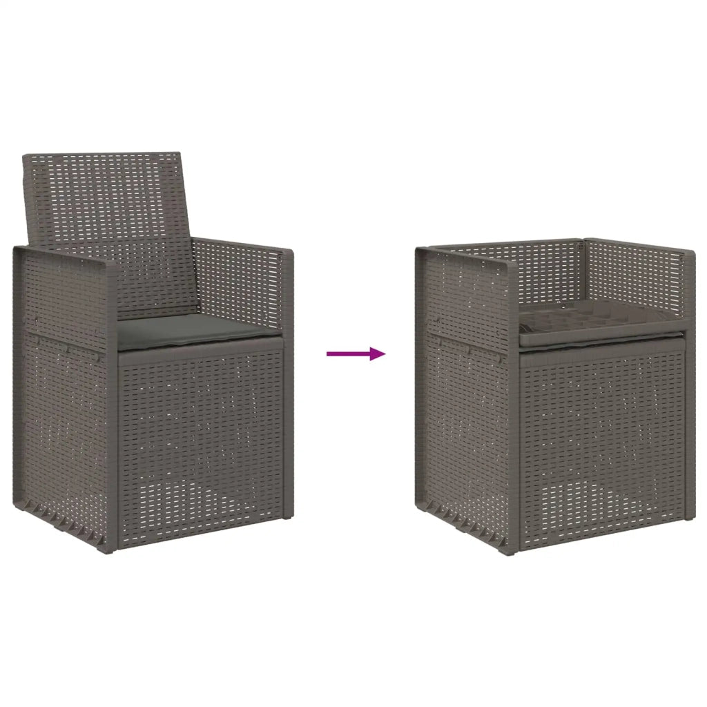Sedie da pranzo da giardino 2 pcs Grigio chiaro e Antracite PP 8000007