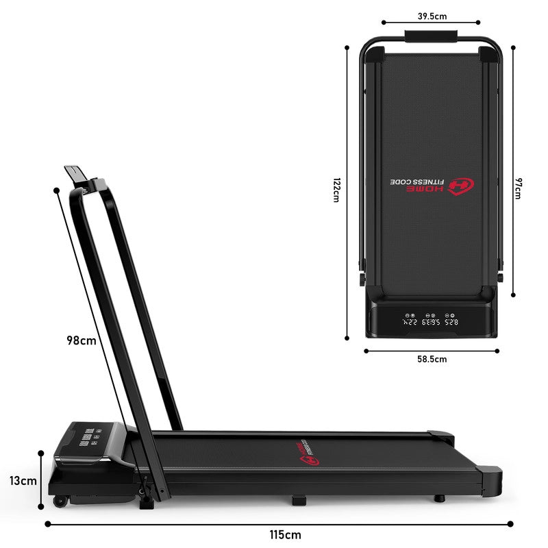 Tapis roulant elettrico pieghevole  2,5 HP, telecomando e LED, velocità regolabile 1-10 km/h