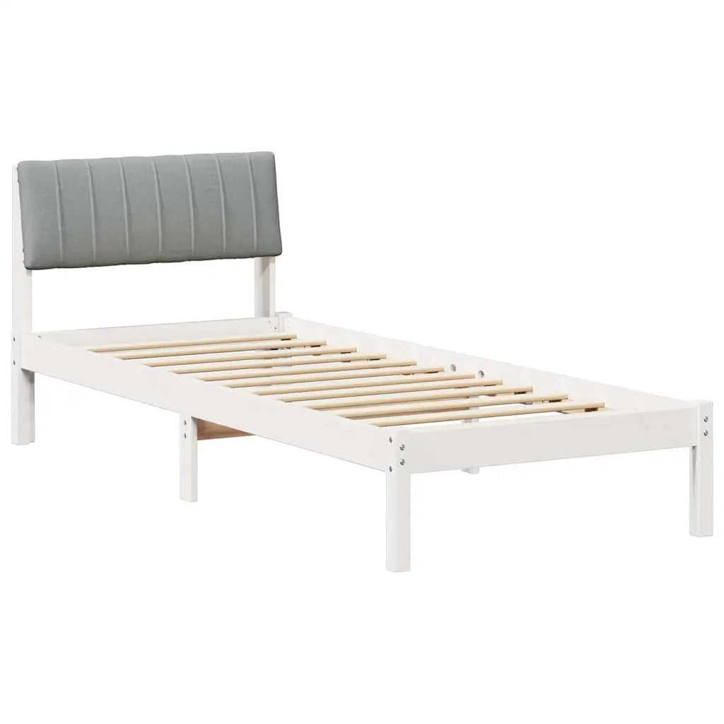 Struttura del Letto Bianco e grigio chiaro 75 x 190 cm 878723