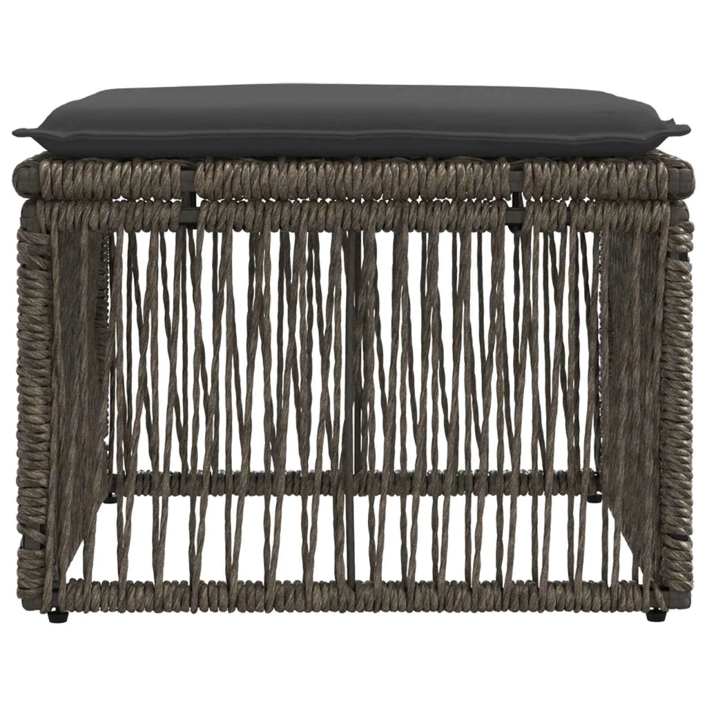 Poggiapiedi Grigio polyrattan 42026723