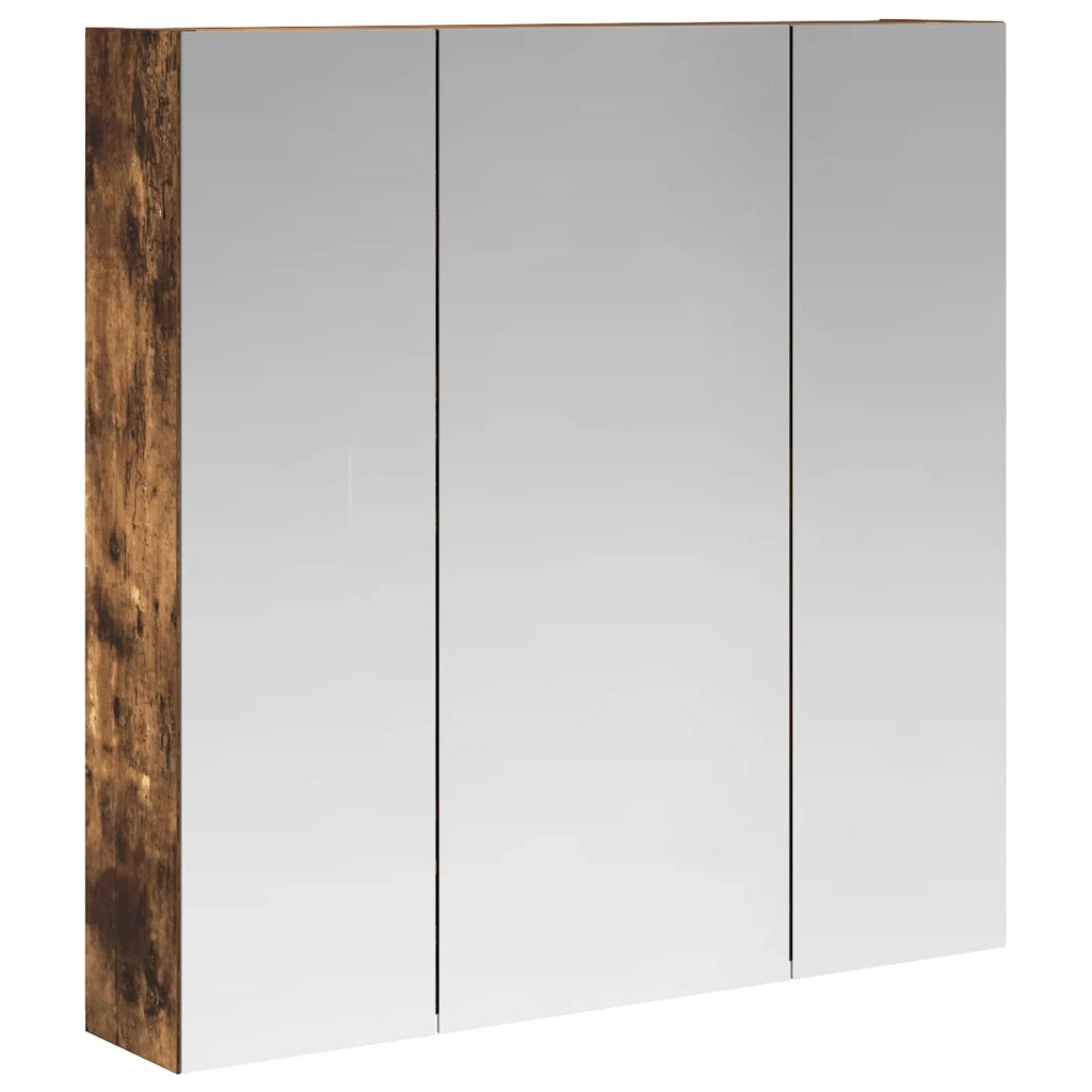 Mobiletto per specchio da bagno Rovere fumé 70 x 14,5 x 70 cm 889091