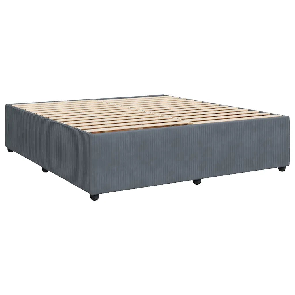 Giroletto a Molle con Materasso Grigio Scuro 200x200 cm Velluto 3292425