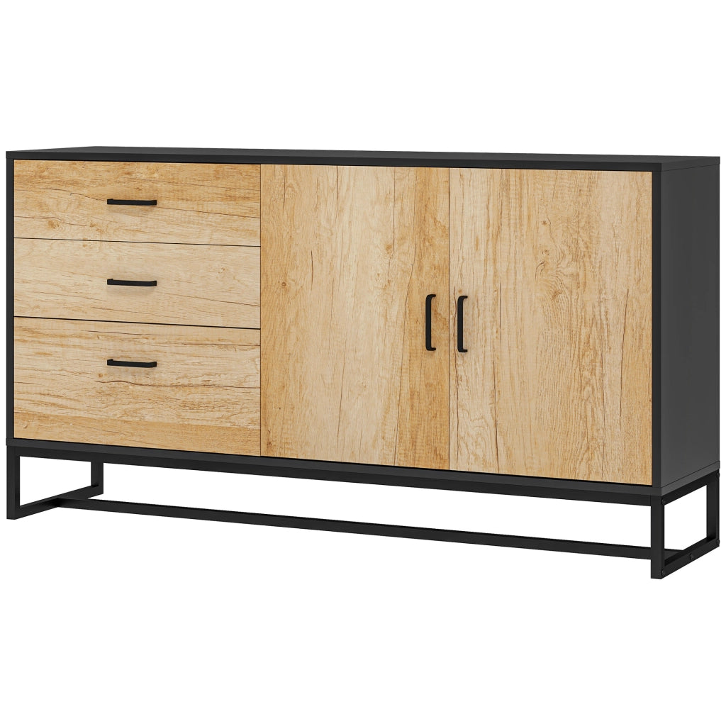 Buffet con 3 cassetti e ripiano regolabile ¨C Minimal ¨C acciaio, alluminio