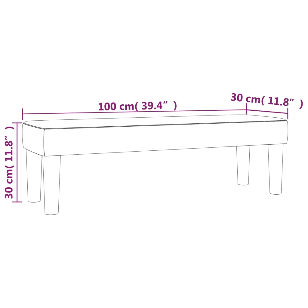 Panca-Sgabello Nera 100x30x30 cm in Tessuto 894354