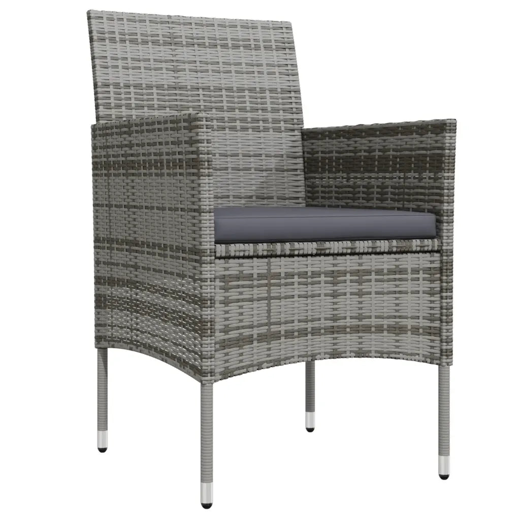 Set da Pranzo per Giardino 9 pz con Cuscini Grigio e Nero 3099316