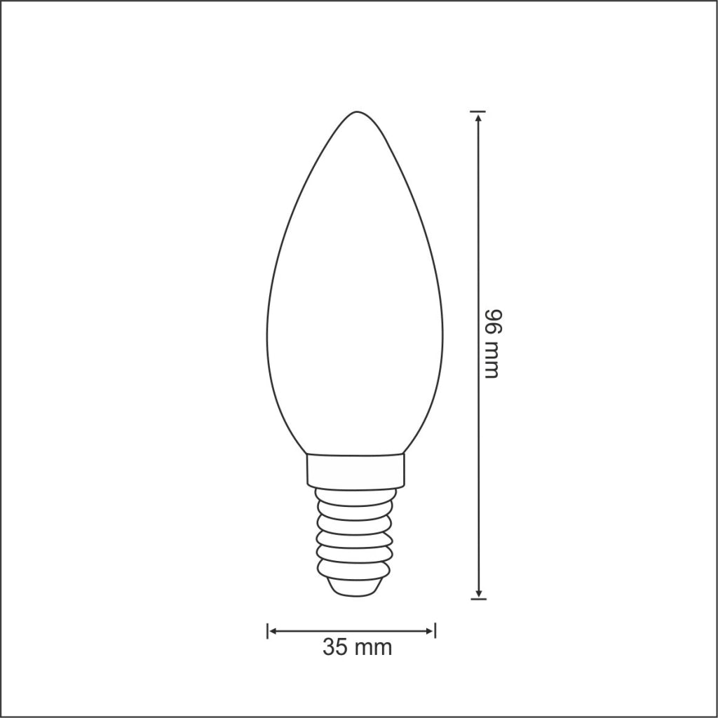 Lampadina LED Filamento C35 E14 400lm 3000K Polux