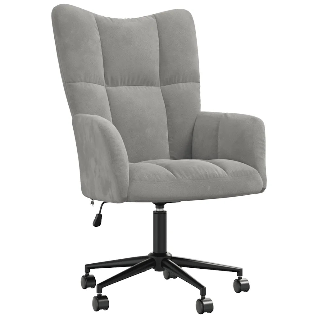 Poltrona | Sedia Relax Grigio Chiaro in Velluto