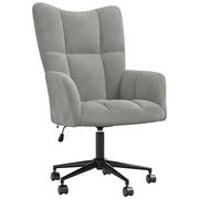 Poltrona | Sedia Relax Grigio Chiaro in Velluto