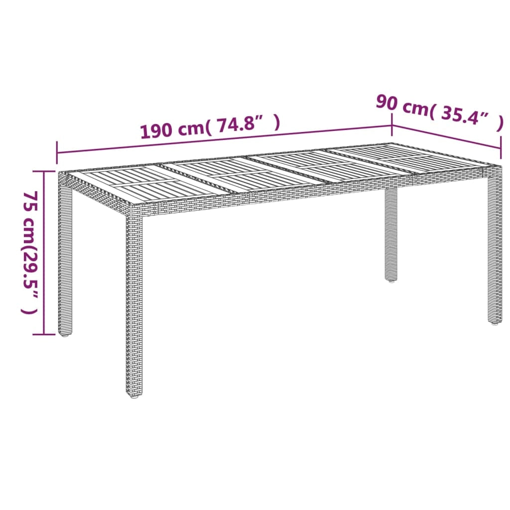 Set da pranzo da giardino da 9 pezzi e cuscini resina intrecciata nera 02_0014836