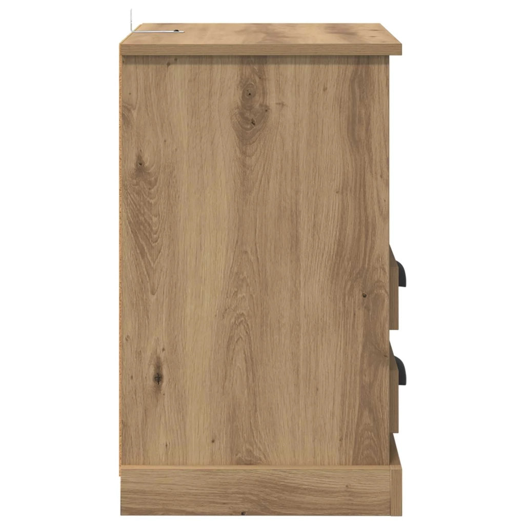 Set di 2 Comodini | Armadio da Notte | Mobiletto da notte Rovere artigianale 36 x 43 x 60 cm