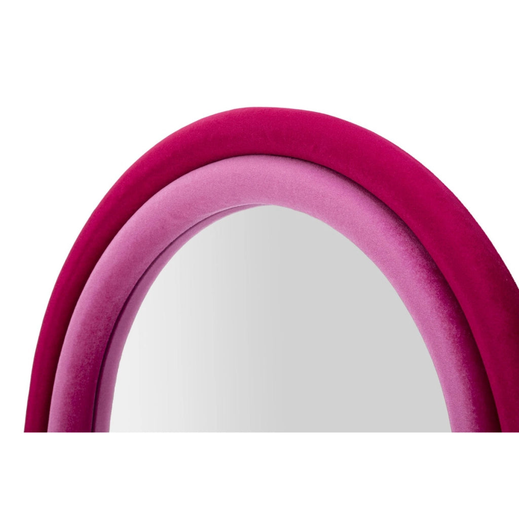 Specchio da parete Cloe in velluto fucsia 67x166 cm