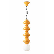 Sospensione Vintage Decò Copacabana 4 Moduli Ceramica Gialla 1 Luce E27