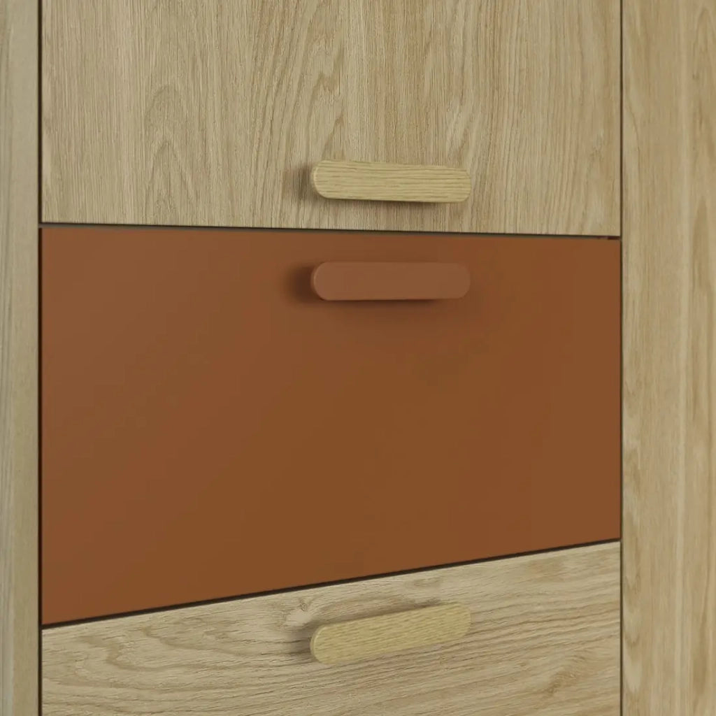 Armadio NOKI – 3 porte in rovere chiaro e moka – Stile scandinavo