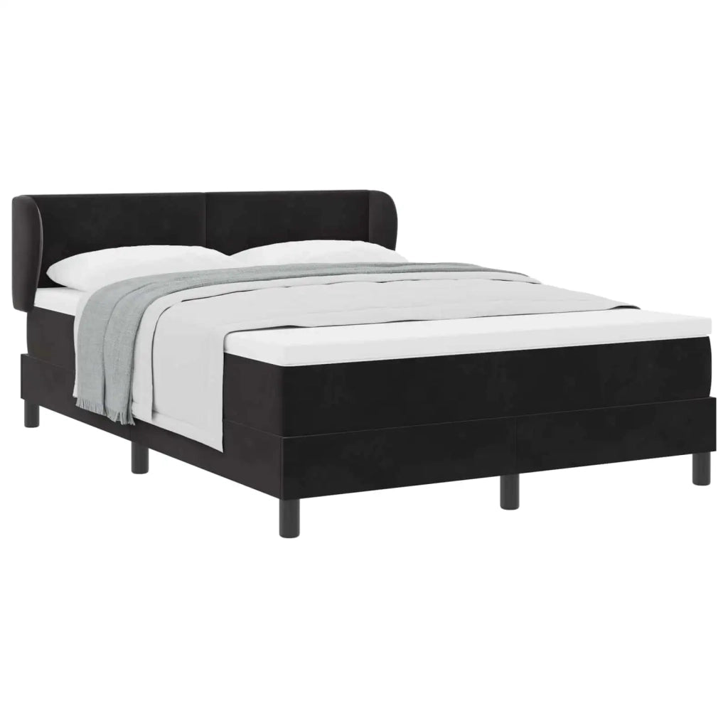 Letto a molle con testiera Nero 160 x 200 cm Velluto 3340396