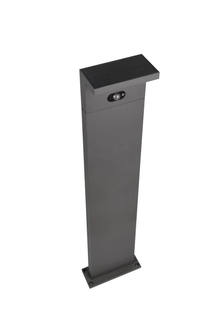 Lampione giardino LED solare antracite PIR IP65 BLYDE