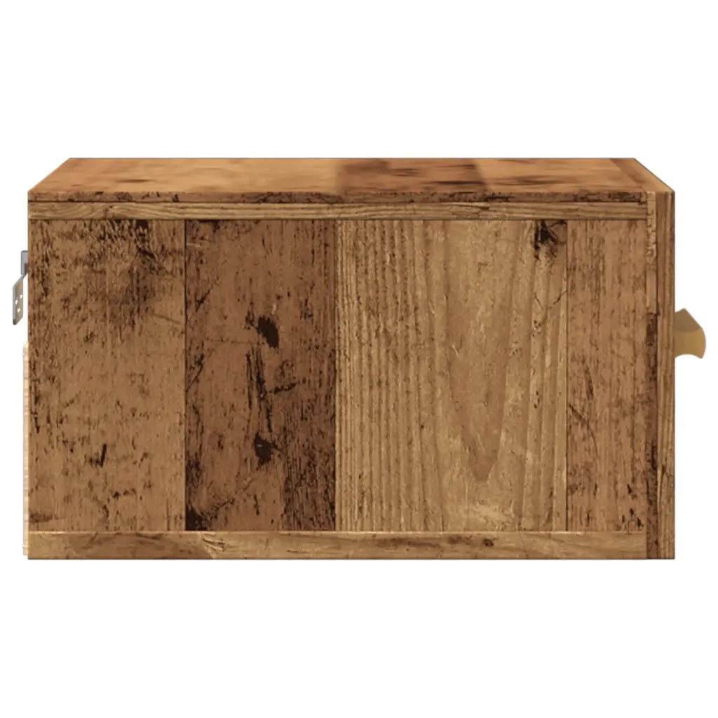 Set di 2 Comodini | Armadio da Notte | Mobiletto da notte a Muro Legno Antico 35x35x20 cm