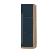 Mobile per forno da incasso Fame-Line Blu scuro lucido/Rovere dorato 60 cm Vicco