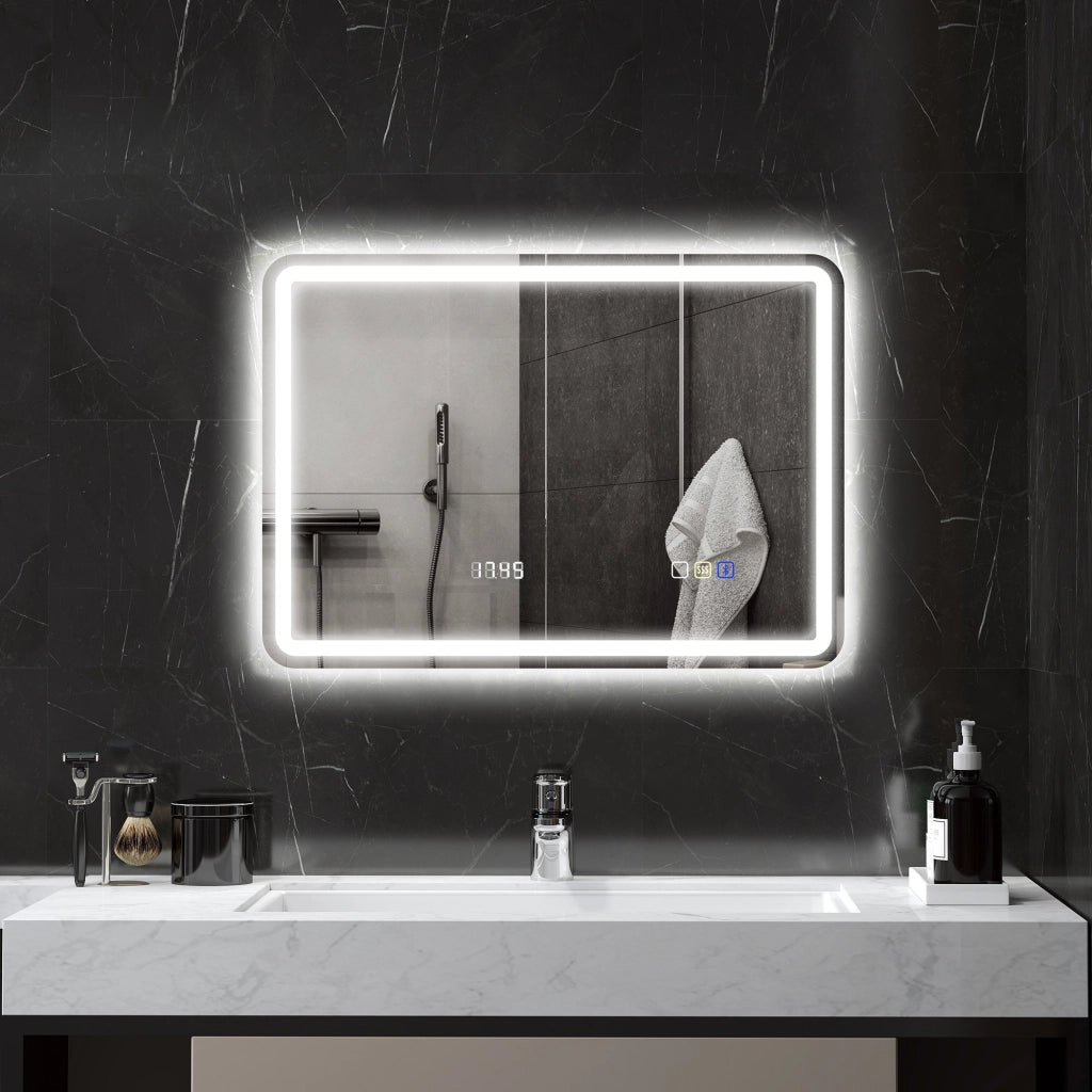 Specchio da Bagno con LED e Bluetooth ¨C Xylo ¨C 50x70 cm Antiappannamento