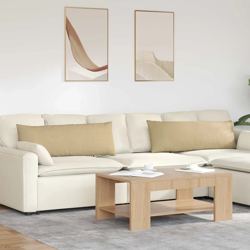Cuscini da Divano 2 pz-Set di 2 Cuscini per Sofa Grigio Verde 120 x 40 cm