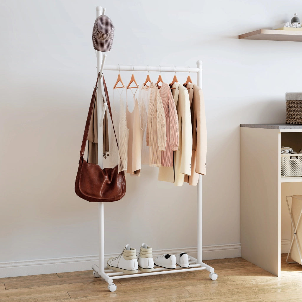 Scarpiera con Appendiabiti e Ripiano ¨C Minimal ¨C Bianco