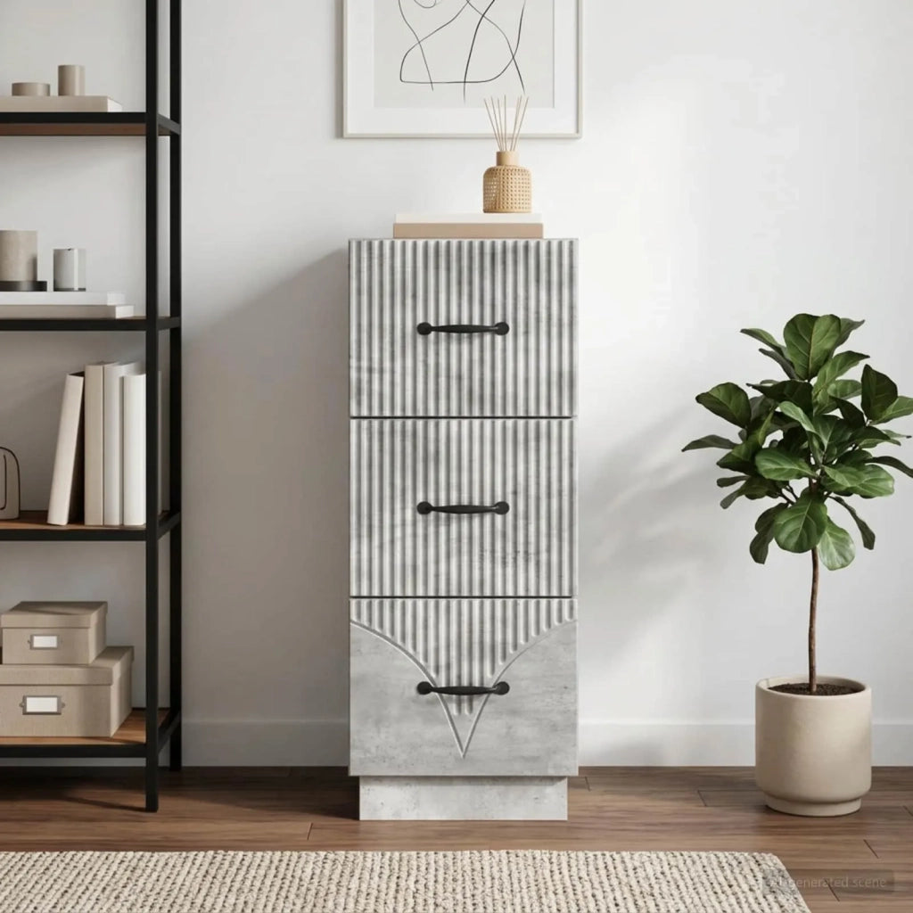 Mobile con Cassetti Grigio Cemento 33 x 34,5 x 87 cm 895308