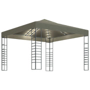 Gazebo | Pergolato con Luci LED a Stringa 3x3 m Grigio Talpa