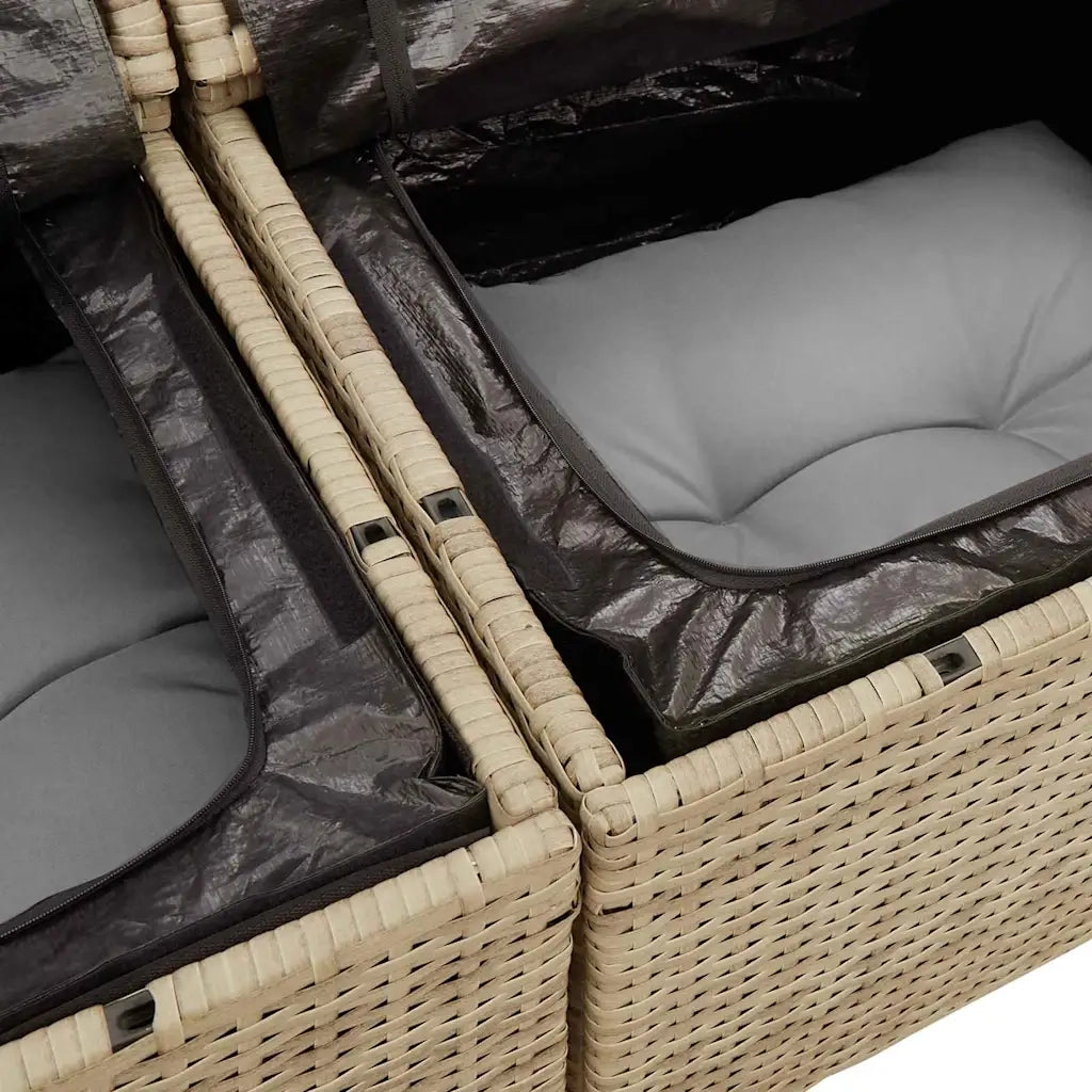 Set Divano da Giardino 10 pcs Beige Poly Rattan 3358839