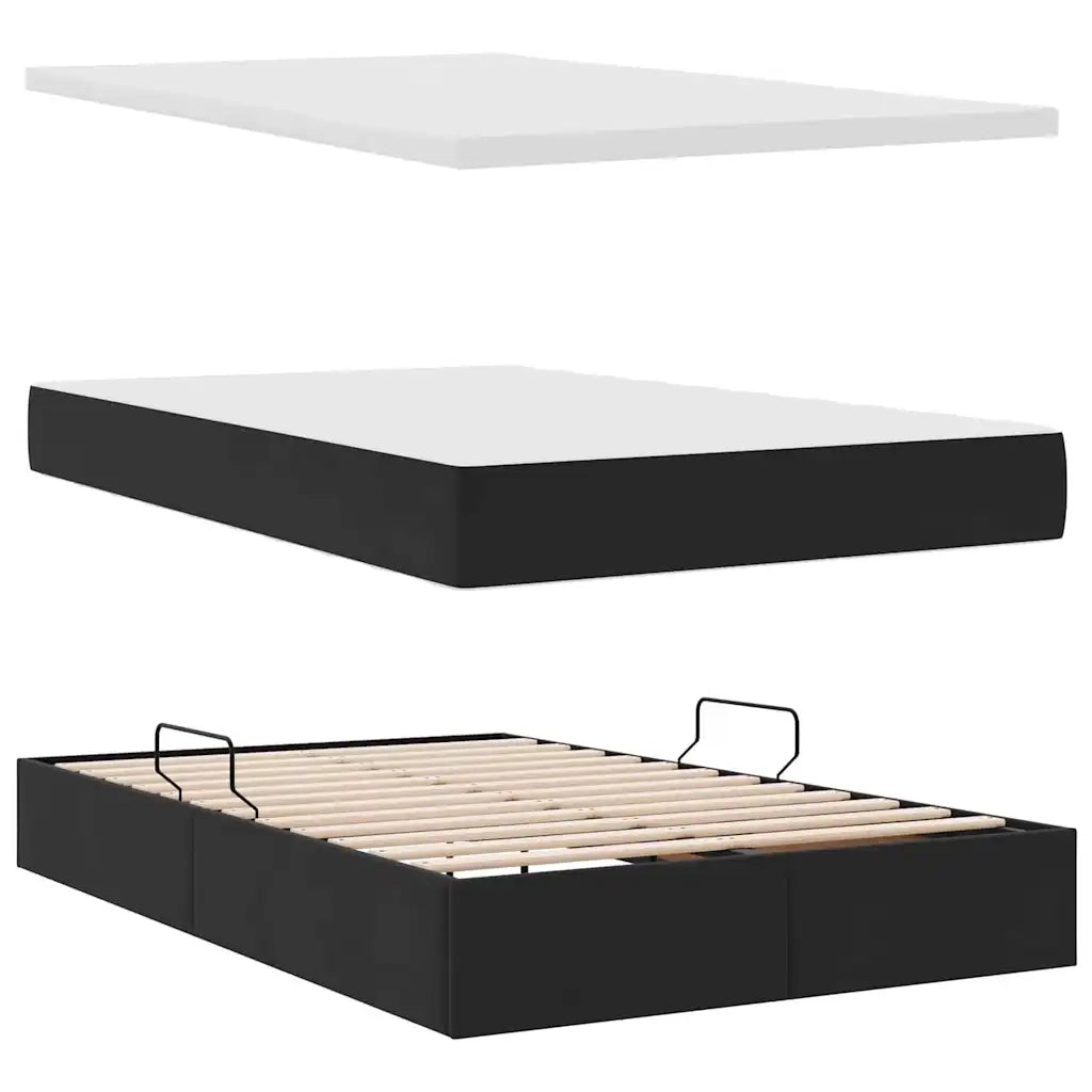Letto con contenitore e materasso Nero 120 x 200 cm Velluto 3372083