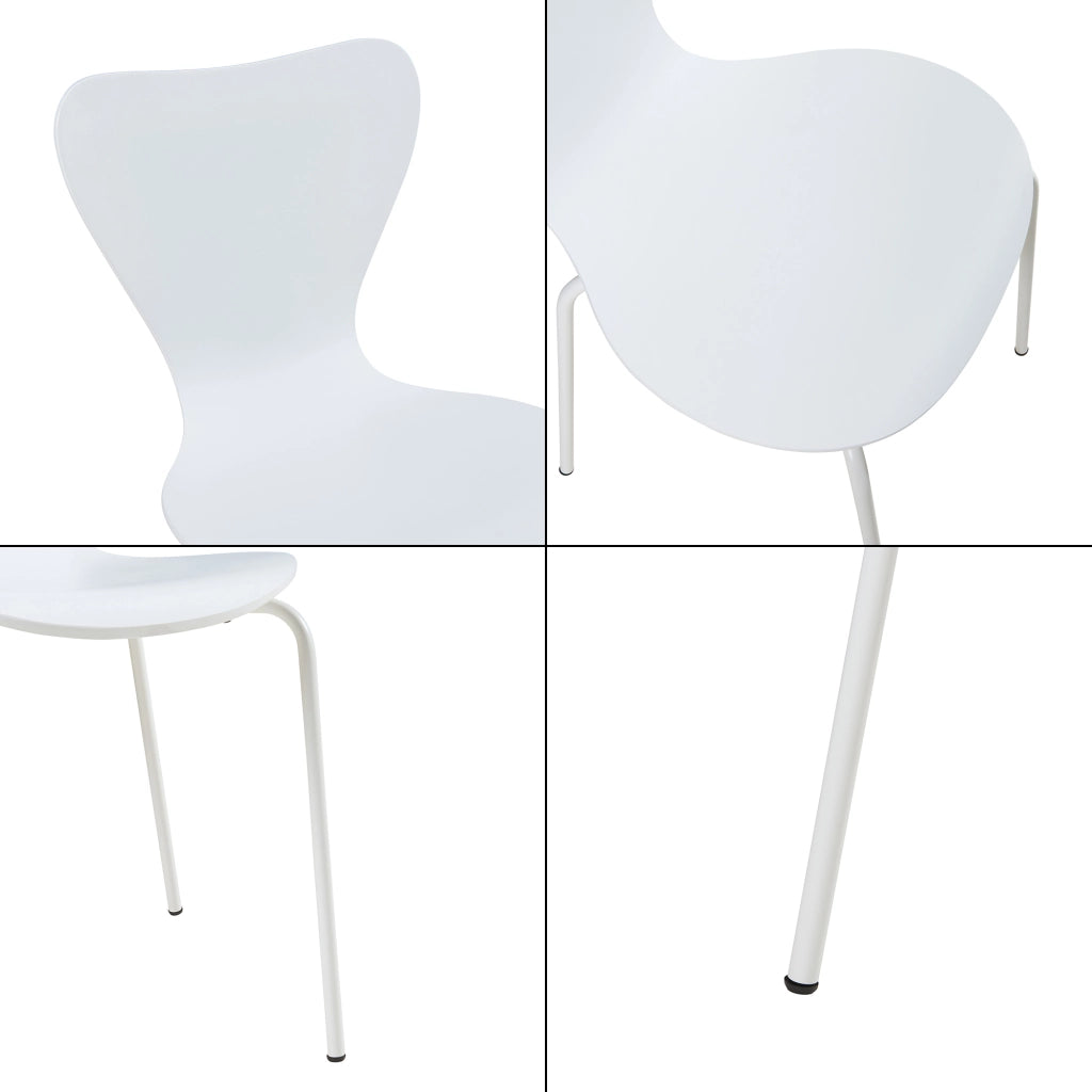 Set di 4 Sedie da Sala Essunga Impilabili - Bianco [en.casa]
