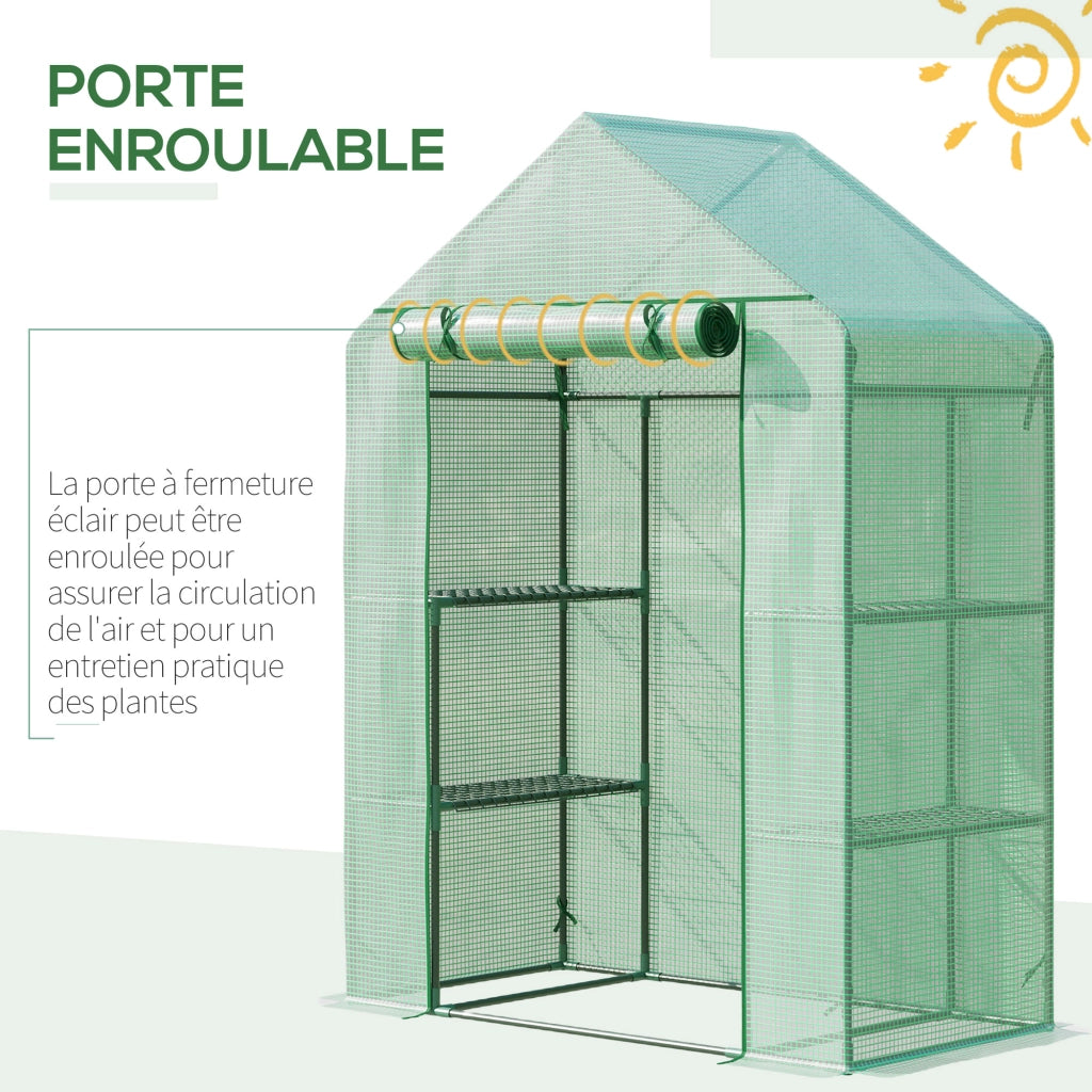 Serra da giardino con ripiani 3 livelli ¨C Minimal ¨C verde 141x72x191 cm