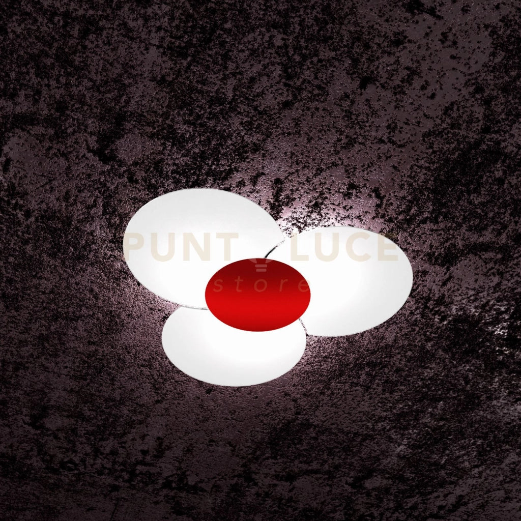 CLOVER APPLIQUE-PLAFONIERA D.70 CM 6 LUCI ROSSO 1114-70-RO