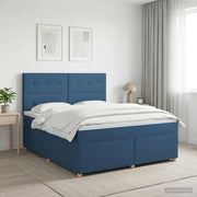 Letto box spring con materasso Blu 140 x 190 cm Tessuto 3453885