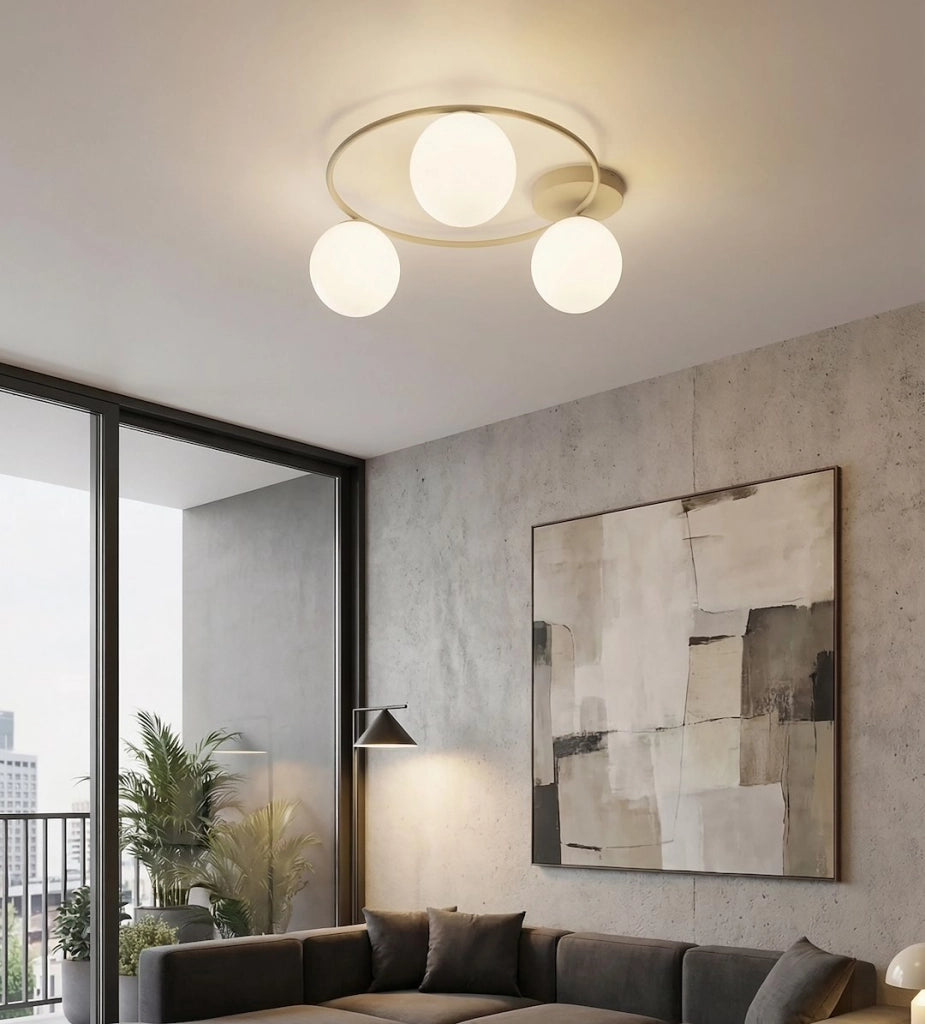 Plafoniera a sfere SOPRA 3xE14 beige bianca Emibig