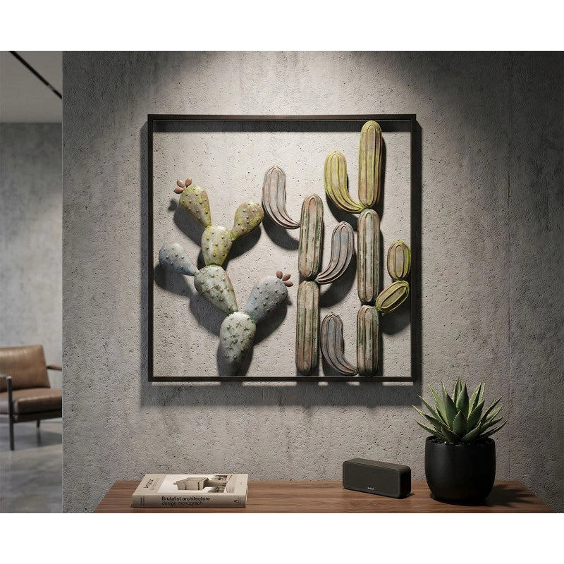 Pannelo In Ferro Cactus-frame -c- cm 50x1,3x50