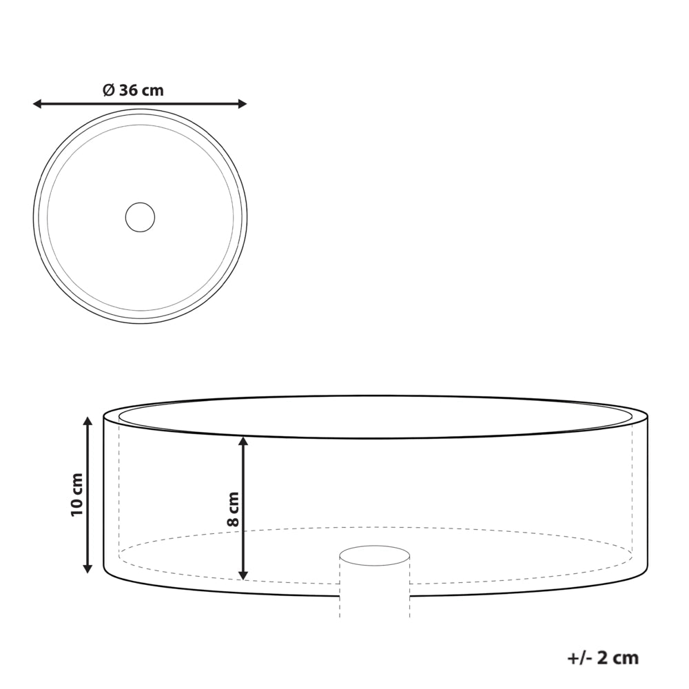 Lavabo da appoggio in Solid Surface, rotondo, bianco stile elegante