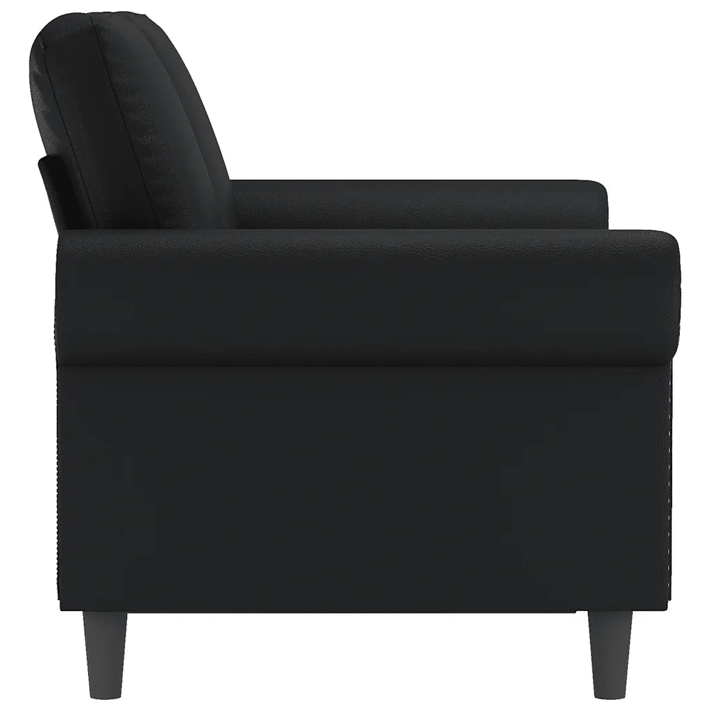 Divano a 2 Posti-Sofa 2 Posti Nero 120 cm in Similpelle 853825