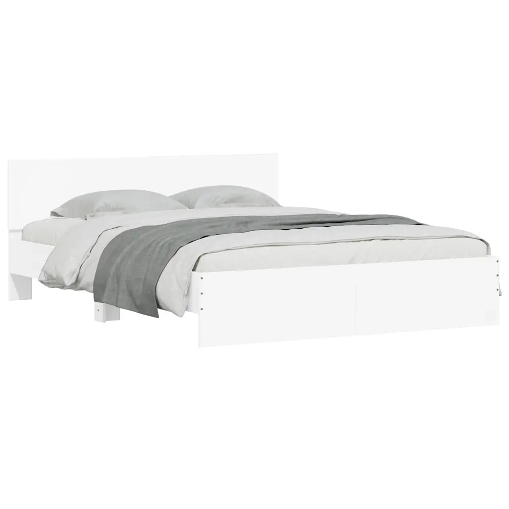 Giroletto con Testiera e LED Bianco 150x200 cm 3207602