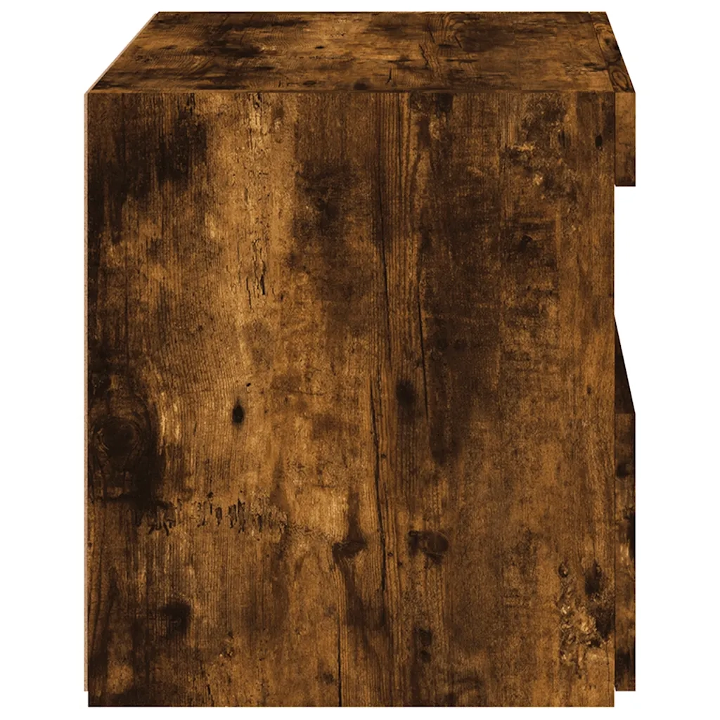 Set di 2 Comodini | Armadio da Notte | Mobiletto da notte con Luci LED Rovere Fumo 50x40x45 cm