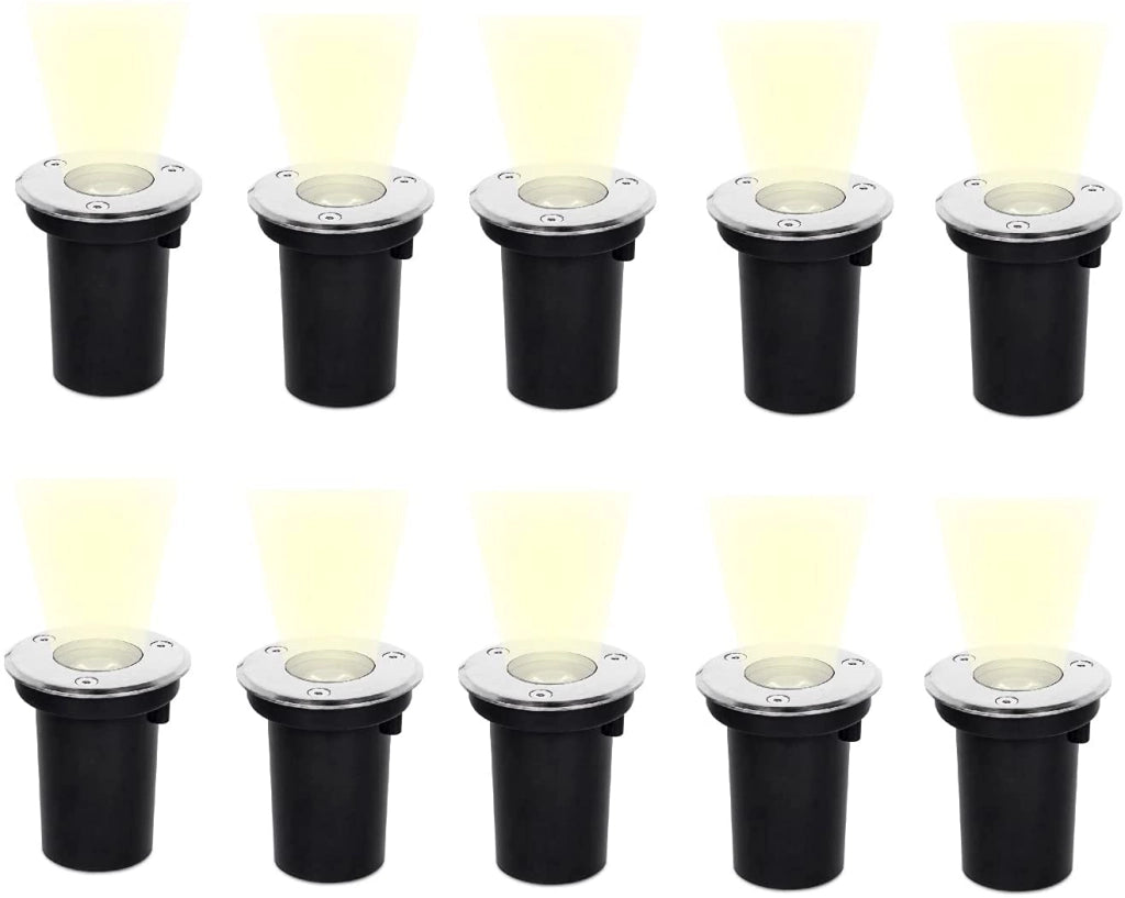 Kit da 10 faretti a led da incasso per esterni potenza 1.5W 90LM segnapasso calpestabile impermeabile IP65 a luce bianca naturale 4000K