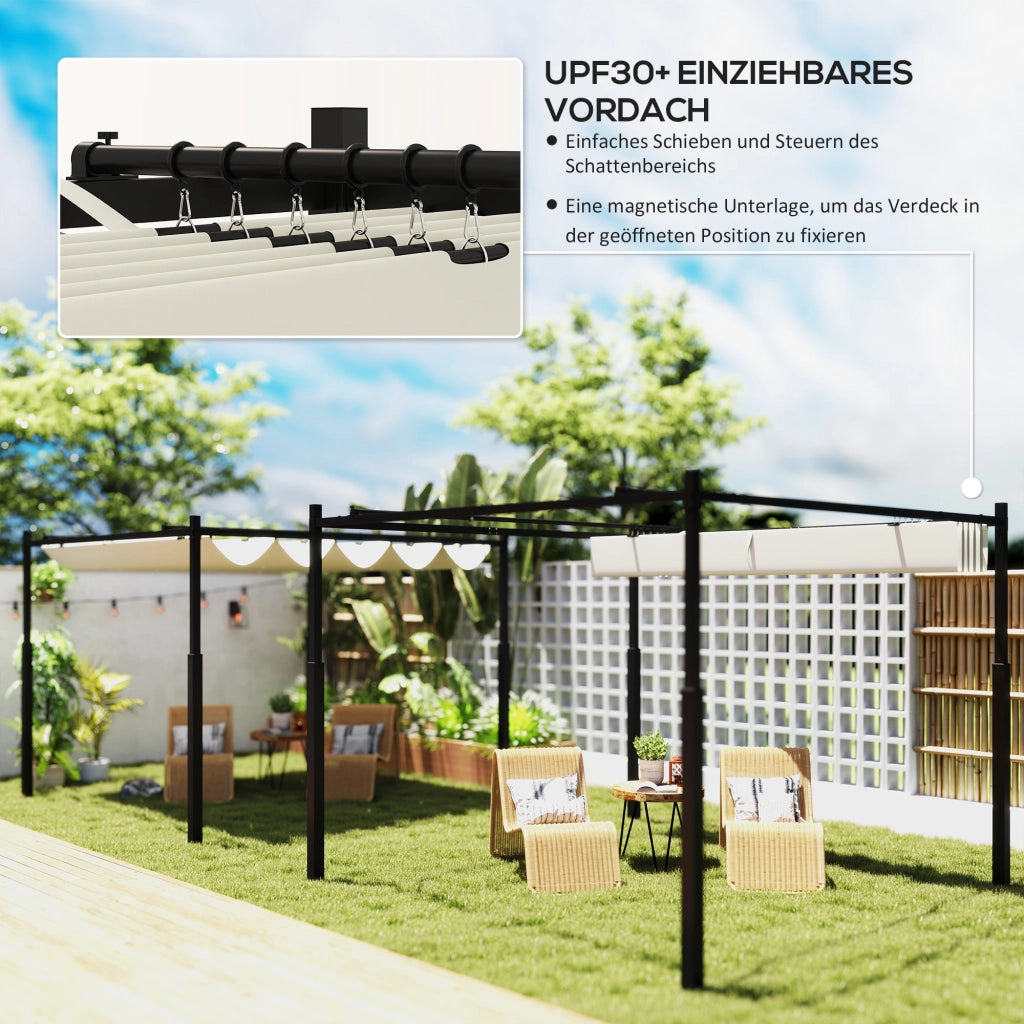 Pergola da giardino ¨C Minimal ¨C 3x3 m, crema, metallo