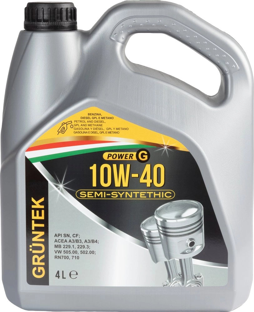 Nuovo lubrificante POWER G 10W-40 semisintetico per veicoli a benzina e a Diesel con capacitÃ  di 4L