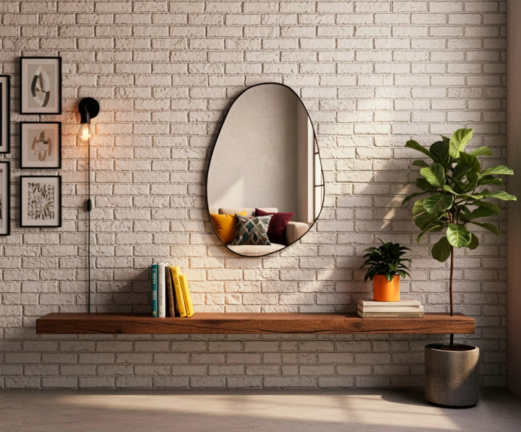Specchio organico Hispanohogar metallo nero 90x60