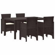 Set da Pranzo per Giardino 5 pcs Marrone Rattan Polt 3378701