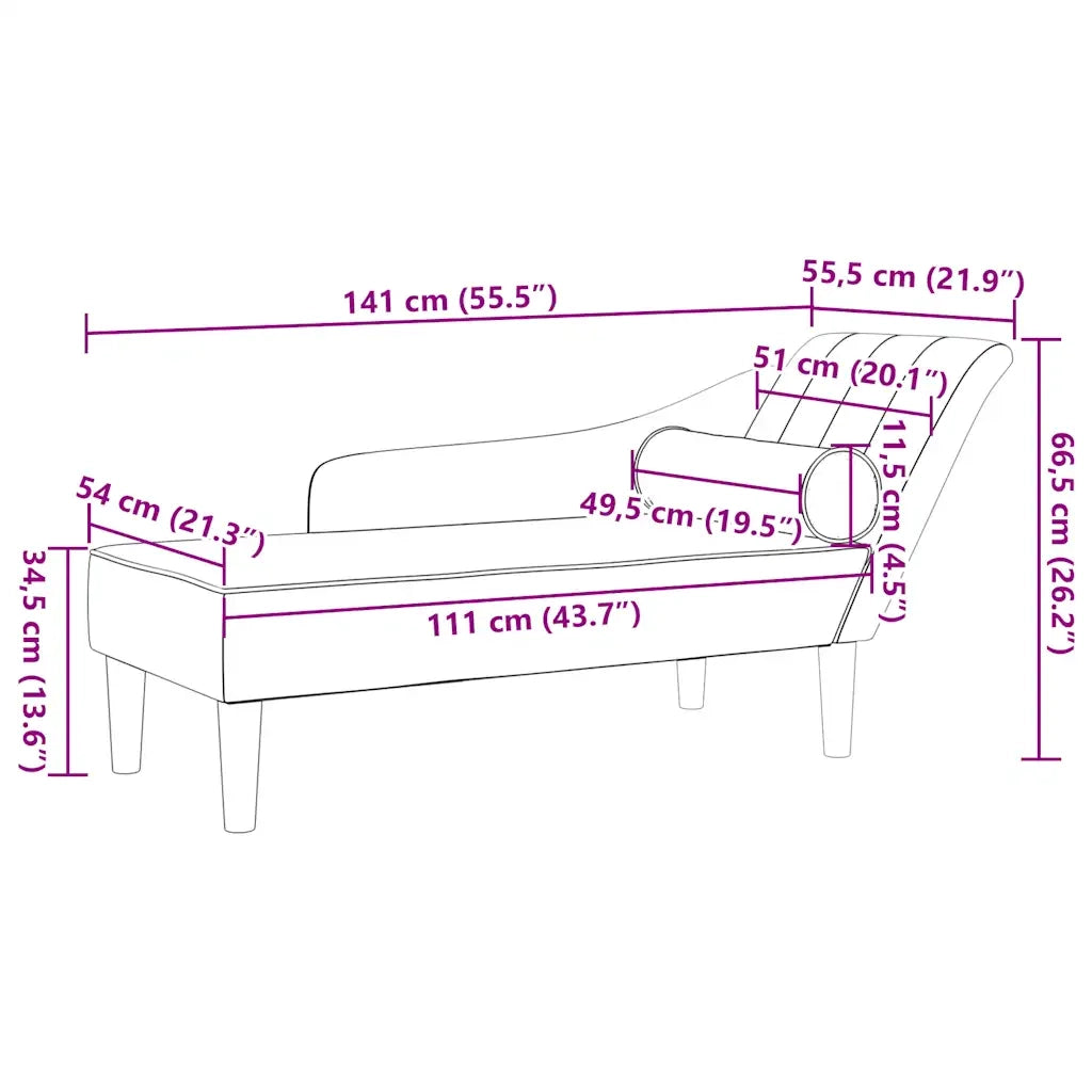 Chaise Longue con Cuscini Giallo in Velluto 4007594