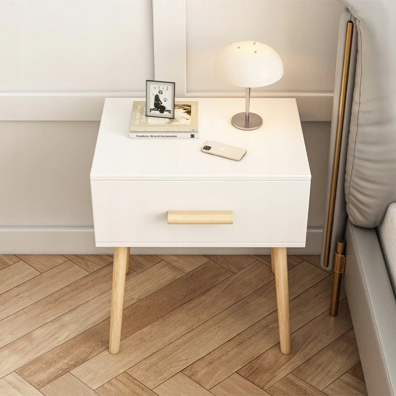 Comodino Bianco 45x54,5x30 cm Funzionale e Salvaspazio