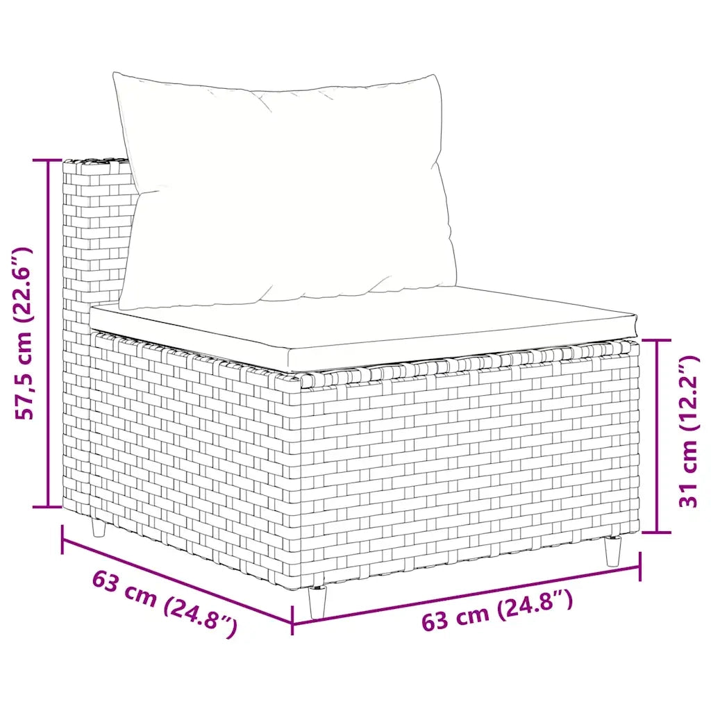Set Mobili da Giardino 6pz con Cuscini in Polyrattan Marrone 3308249