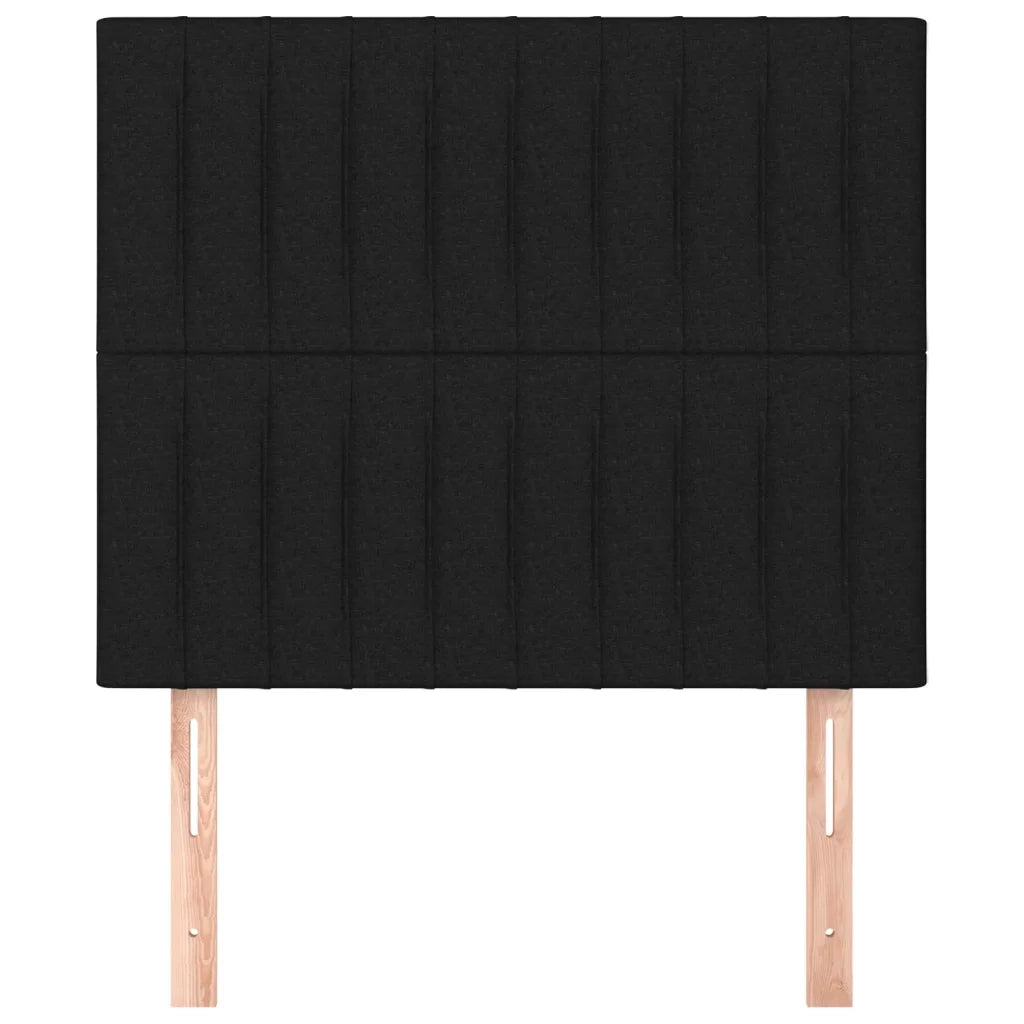 Testiera-Testata-Testiera Decorativa Nera 90x5x118/128 cm Tessuto 992541
