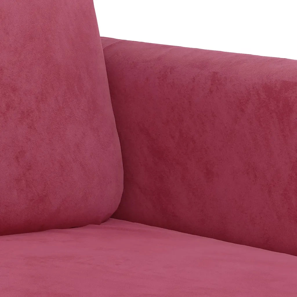Set di Divani 2 pz Rosso Vino in Velluto