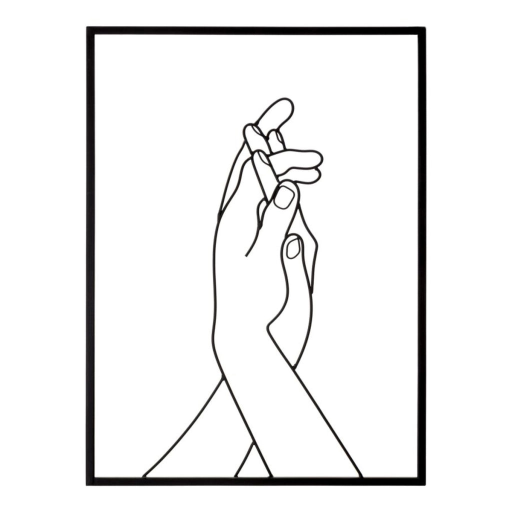 Pannello da parete Simply Hands in ferro nero